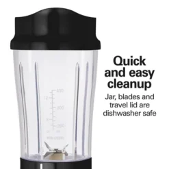Hamilton Beach SingleServe Blender 51101BV: Portable Personal Blender, 12 Oz Capacity, Dishwasher-Safe, 175 Watts, Black/Gray -Kitchen Appliances GUEST 232cc385 ec2d 409a b6f5 84b1147ac53f
