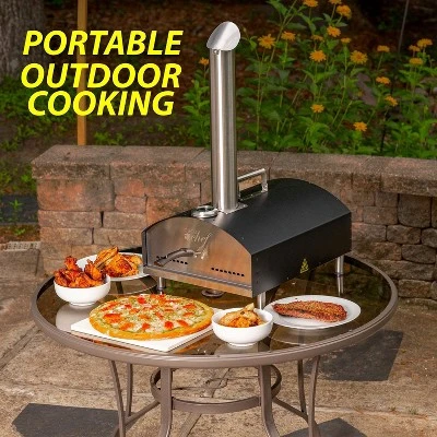 Deco Chef Portable Outdoor Pizza Oven With 2-in-1 Pellet Pizza & Grill Oven Stainless Steel 3 Deco Chef Portable Outdoor Pizza Oven With 2-in-1 Pellet Pizza & Grill Oven Stainless Steel - Image 3