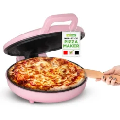 NutriChef 12'' Countertop Pizza Maker With Non-Stick Aluminum Plate (NCSW837PINK) - Pink -Kitchen Appliances GUEST 2380c21d 9d7b 42d5 99c4 4f49e3a832f8