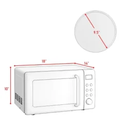 Costway 0.7Cu.ft Retro Countertop Microwave Oven 700W LED Display Glass Turntable Green/Black/Rose Gold/White -Kitchen Appliances GUEST 2441576f 7e6b 4d5c a2b8 9e8071f8ae2c