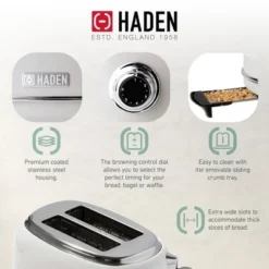 Haden Heritage 1.7 Liter Electric Kettle With 2 Slice Bread Toaster, White -Kitchen Appliances GUEST 24476dd8 e4e4 4652 8feb 12faafbd70ce
