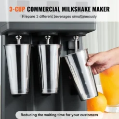 VEVOR Milkshake Maker, 375W X 3 Electric Milkshake Machine, Commercial Triple Heads Drink Mixer Blender, Intelligent Microswitch, Gray -Kitchen Appliances GUEST 25bde8fd bfa2 4bdb 880c c36df3479f85