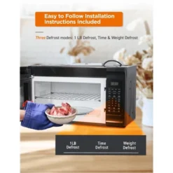 Commercial Chef 1.7 Cu. Ft. Over-The-Range Microwave Oven, 10 Power Levels, 300 CFM Hidden Vent Hood Fan, Touch Controls, 10 Preset Options, Black -Kitchen Appliances GUEST 26191eb1 b742 4cb1 aaf8 191eff73d98e