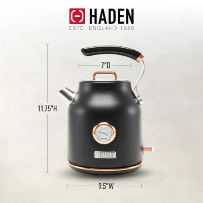 Haden Dorset 1.7 Liter Stainless Steel Electric Kettle, Hot Water Kettle With 360-Degree Base And Auto Shutoff, Black & Copper 3 Haden Dorset 1.7 Liter Stainless Steel Electric Kettle, Hot Water Kettle With 360-Degree Base And Auto Shutoff, Black & Copper - Image 3