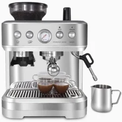 15 Bar Automatic Espresso Coffee Machine Stainless Steel With Grinder And 88 Fluid Ounces Water Tank And Milk Frother 1350W -Kitchen Appliances GUEST 26fc31a6 8203 4f48 b1f4 ae2175157c5b