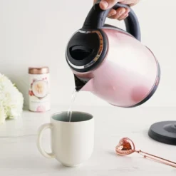 Pinky Up Parker Electric Tea Kettle, Hot Water Dispenser, Automatic Shut Off, Stainless Steel Cordless Electric Teapot, 56oz, Rose Gold -Kitchen Appliances GUEST 2741967e 9d35 4824 8249 3dd29fc7a710