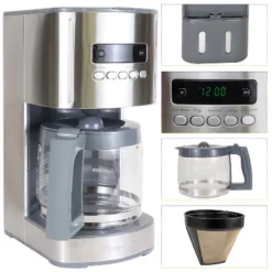 Kenmore Aroma Control Programmable 12-cup Coffee Maker - Stainless Steel: Drip Coffee Pot, Cool Touch Handle, 1000W, Dishwasher-Safe -Kitchen Appliances GUEST 282cec22 90e1 44d8 83d0 0db9a873ee90