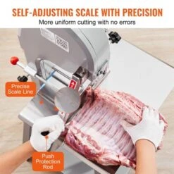 VEVOR Electric Meat Bandsaw, 1500W Stainless Steel Vertical Bone Sawing Machine, Workbeach 19.3" X 15", 0.16-7.9 Inch Cutting Thickness, Silver -Kitchen Appliances GUEST 285a4586 79ed 4069 a56a a956e7facf90