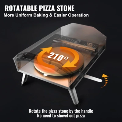 VEVOR Multi-fuel Outdoor Pizza Oven, 12 Inch Wood Fired & Gas Pizza Maker With Rotating Pizza Stone, Propane Pellet Dual Fuel Pizza Grill 4 VEVOR Multi-fuel Outdoor Pizza Oven, 12 Inch Wood Fired & Gas Pizza Maker With Rotating Pizza Stone, Propane Pellet Dual Fuel Pizza Grill - Image 4