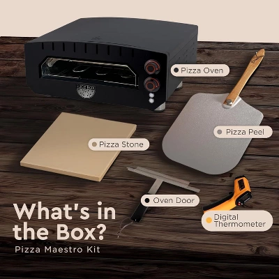 Aspect Living Slice Box Electric Pizza Oven, Countertop Cooking, Heats Up To 750 Degrees, Digital Thermometer, Pizza Stone, And Pizza Peel Included 1 Aspect Living Slice Box Electric Pizza Oven, Countertop Cooking, Heats Up To 750 Degrees, Digital Thermometer, Pizza Stone, And Pizza Peel Included