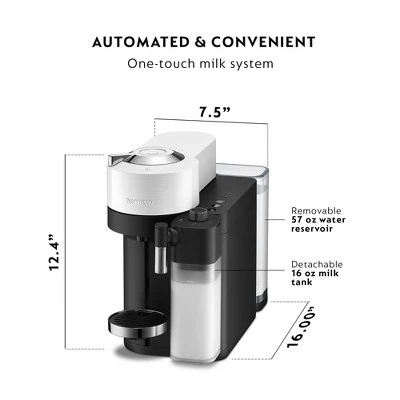 Nespresso Vertuo Lattissima Espresso Maker By DeLonghi White - ENV300W: Single Serve, Automatic Shut-Off, Electric Frother 6 Nespresso Vertuo Lattissima Espresso Maker By DeLonghi White - ENV300W: Single Serve, Automatic Shut-Off, Electric Frother - Image 6