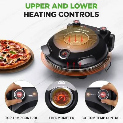 NutriChef Countertop Electric Pizza Maker With Dual Temperature Controls 6 NutriChef Countertop Electric Pizza Maker With Dual Temperature Controls - Image 6
