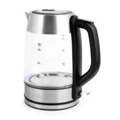 Aroma 1.7L Glass Electric Kettle: Stainless Steel Lid, Automatic Shut-Off, Ergonomic Handle, 1500W, Clear