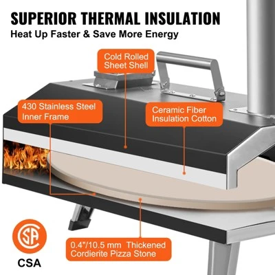 VEVOR Multi-fuel Outdoor Pizza Oven, 12 Inch Wood Fired & Gas Pizza Maker With Rotating Pizza Stone, Propane Pellet Dual Fuel Pizza Grill 5 VEVOR Multi-fuel Outdoor Pizza Oven, 12 Inch Wood Fired & Gas Pizza Maker With Rotating Pizza Stone, Propane Pellet Dual Fuel Pizza Grill - Image 5