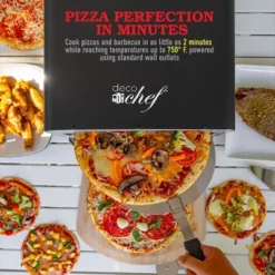 Deco Chef Electric Pizza Oven With 12" 2-in-1 Pizza Stone & Grill, 13" Double Wall Oven