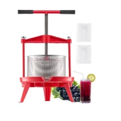 VEVOR 2.38 Gal/9L Fruit Wine Press, Stainless Steel Basket With Cross-beam And Triangular Structure, Manual Juice Maker, Red -Kitchen Appliances GUEST 312e956a 5345 42ab 91b7 6cceade8ad2a