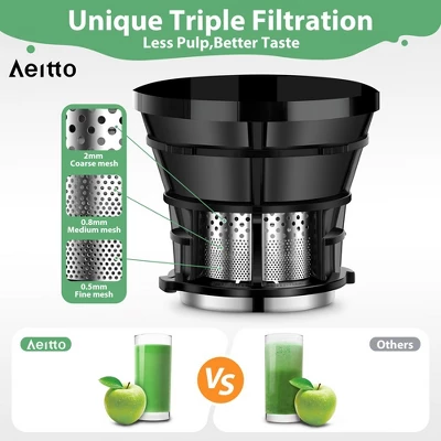 Ecoself Cold Press Juicer – 5.3" Large Feed Chute, 1.7L Capacity, Slow Masticating Juicer For Maximum Nutrients, Easy To Clean Juicer Machine Grey 6 Ecoself Cold Press Juicer – 5.3" Large Feed Chute, 1.7L Capacity, Slow Masticating Juicer For Maximum Nutrients, Easy To Clean Juicer Machine Grey - Image 6