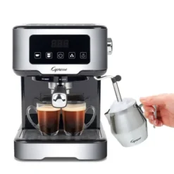 Capresso Cafe TS Espresso Machine: 15-Bar Pressure, Milk Frother, Grinder, 2-Cup Capacity, Automatic Shut-Off, Black -Kitchen Appliances GUEST 32980675 398b 46a2 a2fb 135eb83bed02