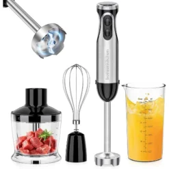 Bonsenkitchen Immersion Blender, 20 Variable Speeds & Turbo, 4-In-1 Stainless Steel Handheld Blender Stick Mixer With Egg Whisk, Beaker & Chopper Bowl -Kitchen Appliances GUEST 329b7f49 6f3a 4572 af4f e1f8de7a4872