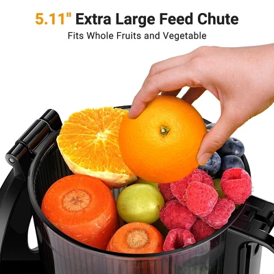 5.3 Inch Juicer, Self-Feeding Masticating Juicer Fit Whole Fruits, 250W Cold Press Juicer With High Juice Yield, BPA Free 2 5.3 Inch Juicer, Self-Feeding Masticating Juicer Fit Whole Fruits, 250W Cold Press Juicer With High Juice Yield, BPA Free - Image 2
