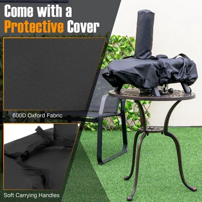 Costway Outdoor Pizza Oven Wood Pellet Pizza Stove With 12" Round Rotatable Pizza Stone 6 Costway Outdoor Pizza Oven Wood Pellet Pizza Stove With 12" Round Rotatable Pizza Stone - Image 6