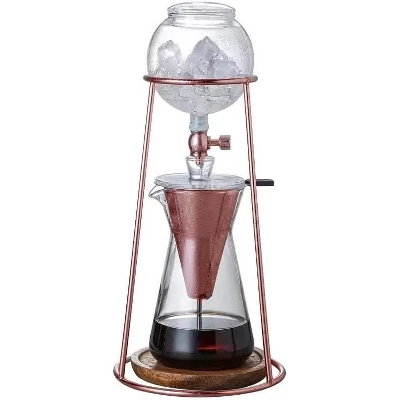 Nispira Iced Coffee Cold Brew Drip Coffee Maker Stainless Steal Copper (Rose Gold) Color 400mL Borosilicate Glass 1 Nispira Iced Coffee Cold Brew Drip Coffee Maker Stainless Steal Copper (Rose Gold) Color 400mL Borosilicate Glass