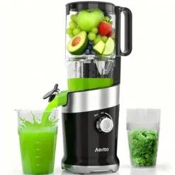 Aeitto Slow Juicer Machines, 4.9" Extra Large Feed Chute Cold Press Juicer For Whole Fruits And Vegetables & Easy Clean -Kitchen Appliances GUEST 359a2d01 558d 4a66 bf5a 86fa505fe54b