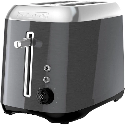 Black & Decker 2-Slice Toaster With Extra Wide Slot Push-Button Functions, Shade Selector And Swing-Down Crumb Tray, Black/Stainless Steel 7 Black & Decker 2-Slice Toaster With Extra Wide Slot Push-Button Functions, Shade Selector And Swing-Down Crumb Tray, Black/Stainless Steel - Image 7