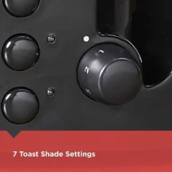 Black & Decker BLACK+DECKER 4-Slice Toaster, TR1410BD, Extra-Wide, 7 Shade Settings, Crumb Trays, Gloss Black