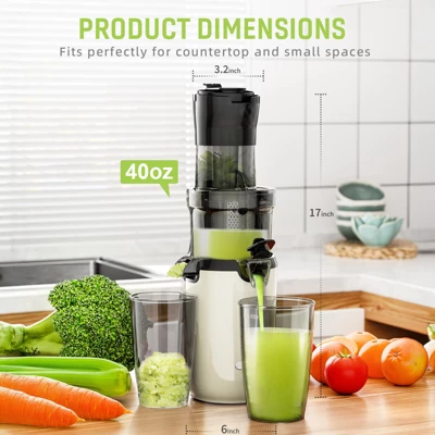 SUGIFT Cold Press Juicer – Compact Masticating Juicer Machine With Quiet 180W Motor, Wide Feed Chute, Easy To Clean 1 SUGIFT Cold Press Juicer – Compact Masticating Juicer Machine With Quiet 180W Motor, Wide Feed Chute, Easy To Clean