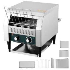 Commercial Toaster Conveyor, 450 Slices/H, 1800W 110v, 7 Temperature Settings