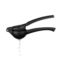 Viski Black Citrus Press, Citrus Juicer, Lemon Squeezer For Cocktails, Bar Accessories, Matte Black Lime Juicer, Metal, Set Of 1