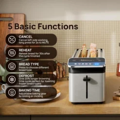 Whall New 4-slice Toaster, Smarter Screen And Easier Operation, Full Stainless Steel,5 Basic Functions,Suitable For Different Bread Household Electric -Kitchen Appliances GUEST 38059c65 2589 4740 b148 3119ef21ac26 1