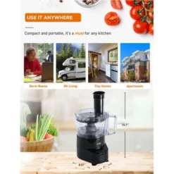 COMMERCIAL CHEF 4-Cup Food Processor 450W With 2 Speeds, Black -Kitchen Appliances GUEST 3891a4b4 7a1e 4d12 afbc 1ab860493301