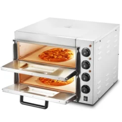 VEVOR Commercial Pizza Oven Countertop, 16" Double Deck Layer, Stainless Steel Electric Pizza Oven With Stone And Handle -Kitchen Appliances GUEST 39888db1 1390 41e1 8bc5 3693371a5ac6