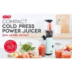 Dash Compact Cold Press Power Juicer - Aqua: Slow Juice Maker, Stainless Steel, 130W, 16oz Capacity, Hand Wash -Kitchen Appliances GUEST 3abf8e68 2358 403d 97f3 8c875c5cf891