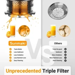 5.3 Inch Juicer, Self-Feeding Masticating Juicer Fit Whole Fruits, 250W Cold Press Juicer With High Juice Yield, BPA Free 16 5.3 Inch Juicer, Self-Feeding Masticating Juicer Fit Whole Fruits, 250W Cold Press Juicer With High Juice Yield, BPA Free -Kitchen Appliances GUEST 3b59b0ad 371f 4c27 b1d7 13b26ddb5731