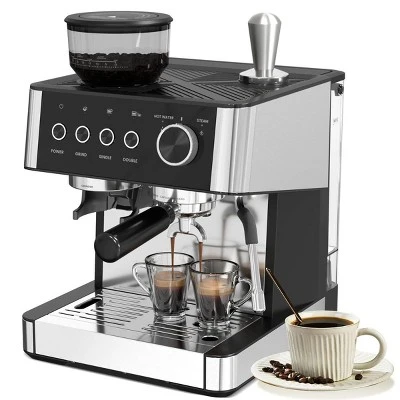 Kismile 15 Bar Espresso Machines With Grinder, Professional Espresso Maker With Removable Water Tank, Milk Frother Steam Wand 4 Kismile 15 Bar Espresso Machines With Grinder, Professional Espresso Maker With Removable Water Tank, Milk Frother Steam Wand - Image 4
