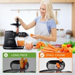 Masticating Juicer, Slowe Cold Press Juicer With 7 Spiral Masticating, Reverse Function, Juicer Machines With Food Grade Anti-oxidation Materials