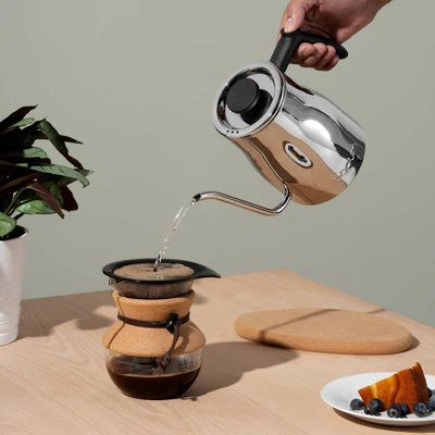 Bodum Bistro 34oz Stovetop Gooseneck Kettle - Stainless Steel: Best Tea & Pour Over Kettle, Ergonomic Handle, Hand Wash 3 Bodum Bistro 34oz Stovetop Gooseneck Kettle - Stainless Steel: Best Tea & Pour Over Kettle, Ergonomic Handle, Hand Wash - Image 3