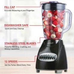 Brentwood 50-Ounce 12-Speed + Pulse Blender -Kitchen Appliances GUEST 3c36f3c5 fe39 4651 a1ba 6eb70c7a6619