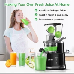 Aeitto 3.3" Wide Feed Chute Juicers Slow Masticating Juicer Machine With High Juice, Masticating Juicer For Fruits And Vegetables -Kitchen Appliances GUEST 3e1829ac e8e0 4a59 84c9 b5ea03356ce4