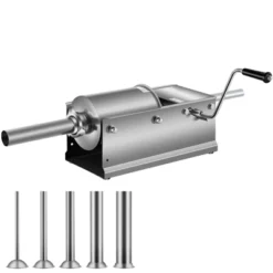 VEVOR Manual Sausage Stuffer, 3 L / 7 LBS Horizontal Sausage Machine, Dual-Speed Meat Stuffer, Made Of Food-Grade 304 Stainless Steel, Silver -Kitchen Appliances GUEST 4035b796 ba98 4187 a6be 43c18985c3be