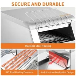 Commercial Toaster Conveyor, 450 Slices/H, 1800W 110v, 7 Temperature Settings -Kitchen Appliances GUEST 4099c9f3 2f3a 442f a198 d7848676a2be