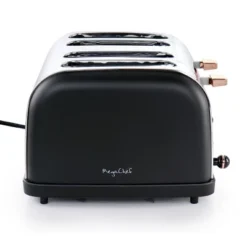 MegaChef 4 Slice Wide Slot Toaster With Variable Browning In Black And Rose Gold -Kitchen Appliances GUEST 40ed231c 4ba4 4605 ae10 7a6cdfb834cd