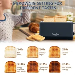 ELJGET Long Slot 4 Slice Toaster Black 1600W, For Bagels & Waffles, 6 Browning Levels, 4 Basic Functions & Removable Tray, Kitchen Gadgets -Kitchen Appliances GUEST 41e64c10 9e62 430a aa7d 497f585d9892