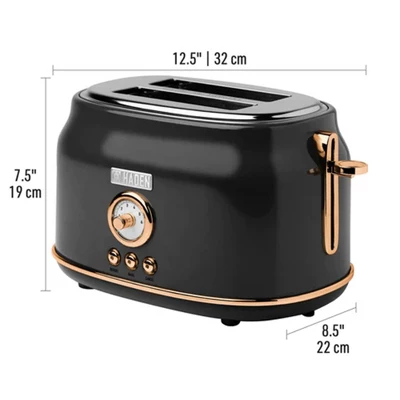Haden Dorset 1.7 Liter Stainless Steel Electric Kettle With 360-Degree Base Bundled With 2 Slice Wide Slot Stainless Steel Toaster, Black & Copper 4 Haden Dorset 1.7 Liter Stainless Steel Electric Kettle With 360-Degree Base Bundled With 2 Slice Wide Slot Stainless Steel Toaster, Black & Copper - Image 4