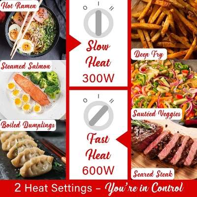 Brentwood 3.2-Qt. Multi-Function Electric Hot Pot Cooker With Food Steamer And Ceramic Non-Stick Coating, White, HPS-3302W 4 Brentwood 3.2-Qt. Multi-Function Electric Hot Pot Cooker With Food Steamer And Ceramic Non-Stick Coating, White, HPS-3302W - Image 4