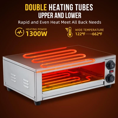 Electric Pizza Oven Indoor, 16 Inch Countertop Commercial Pizza Oven With Grilling Rack, Crumb Tray 3 Electric Pizza Oven Indoor, 16 Inch Countertop Commercial Pizza Oven With Grilling Rack, Crumb Tray - Image 3