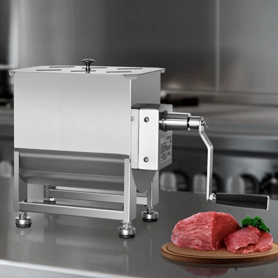 VEVOR Manual Meat Mixer, 30L Fixed Tank Meat Processing Equipment(Mixing Max 30LBS For Meat), Stainless Steel Meat Mixer, , Silver 1 VEVOR Manual Meat Mixer, 30L Fixed Tank Meat Processing Equipment(Mixing Max 30LBS For Meat), Stainless Steel Meat Mixer, , Silver